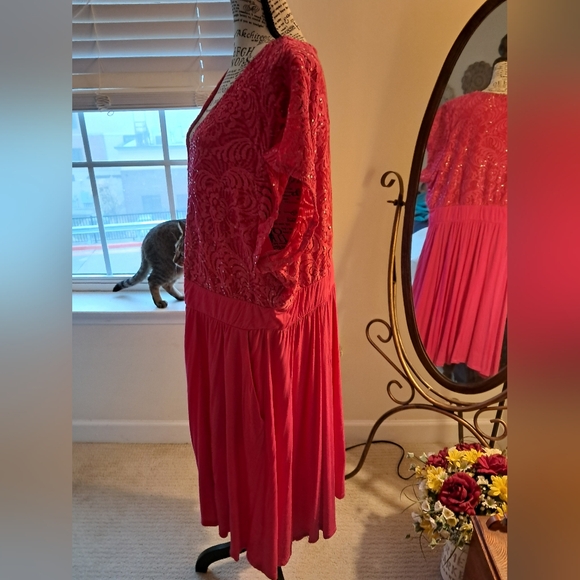 Torrid Elegant Pink Lace Sparkle Dress Sz3 - Picture 3 of 5